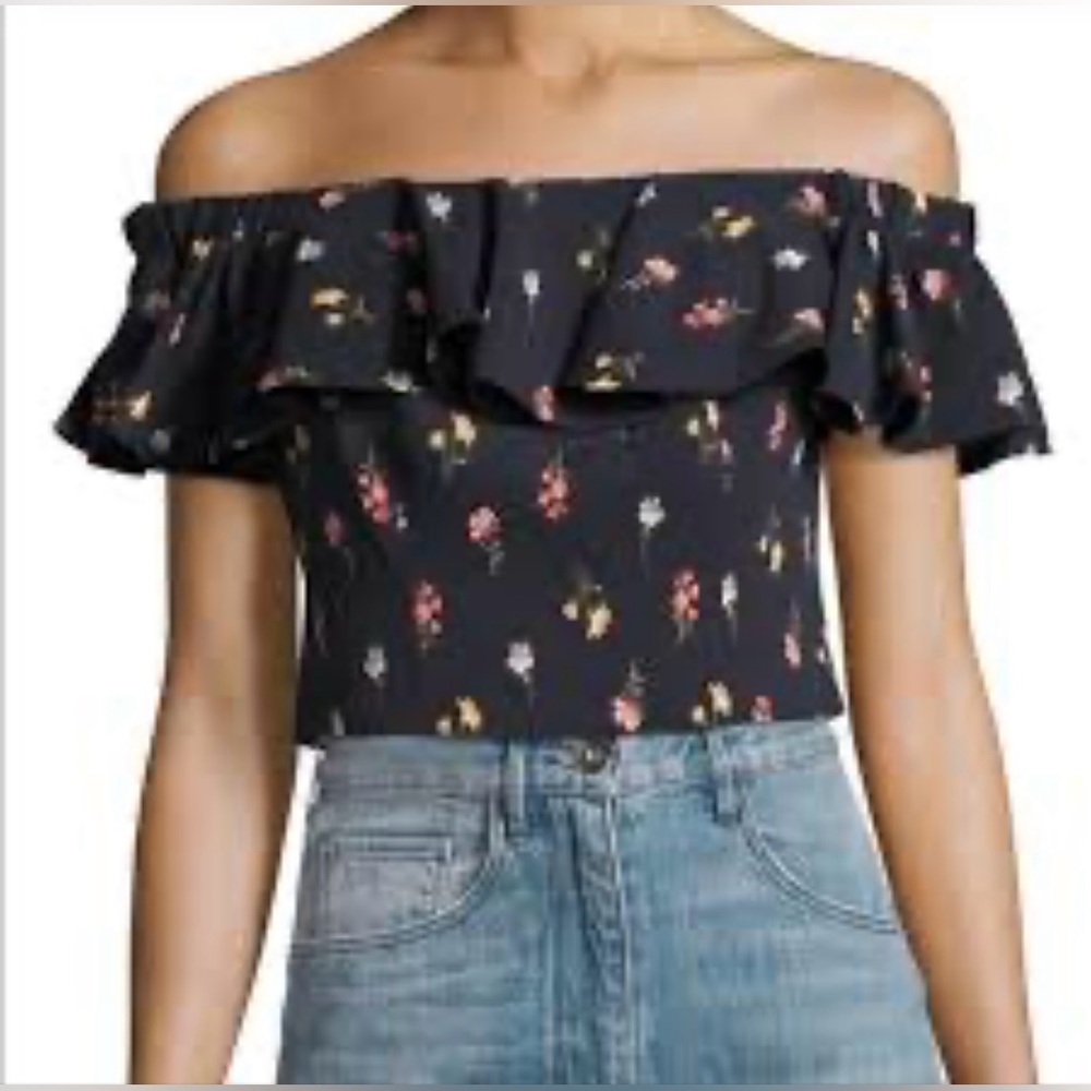 Rebecca Taylor Off the Shoulder Meadow Floral Top: Sweet Treat 🍒